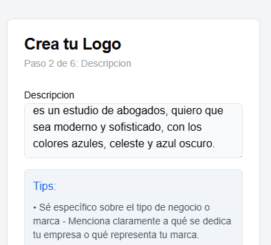 Formulario de descripción de visión